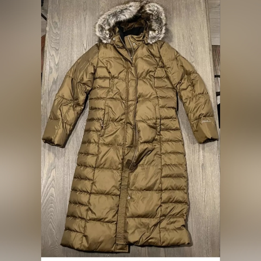 Eddie Bauer Lodge Down Duffle Hooded Puffer Coat Jacket Parka Size PXS X SMALL